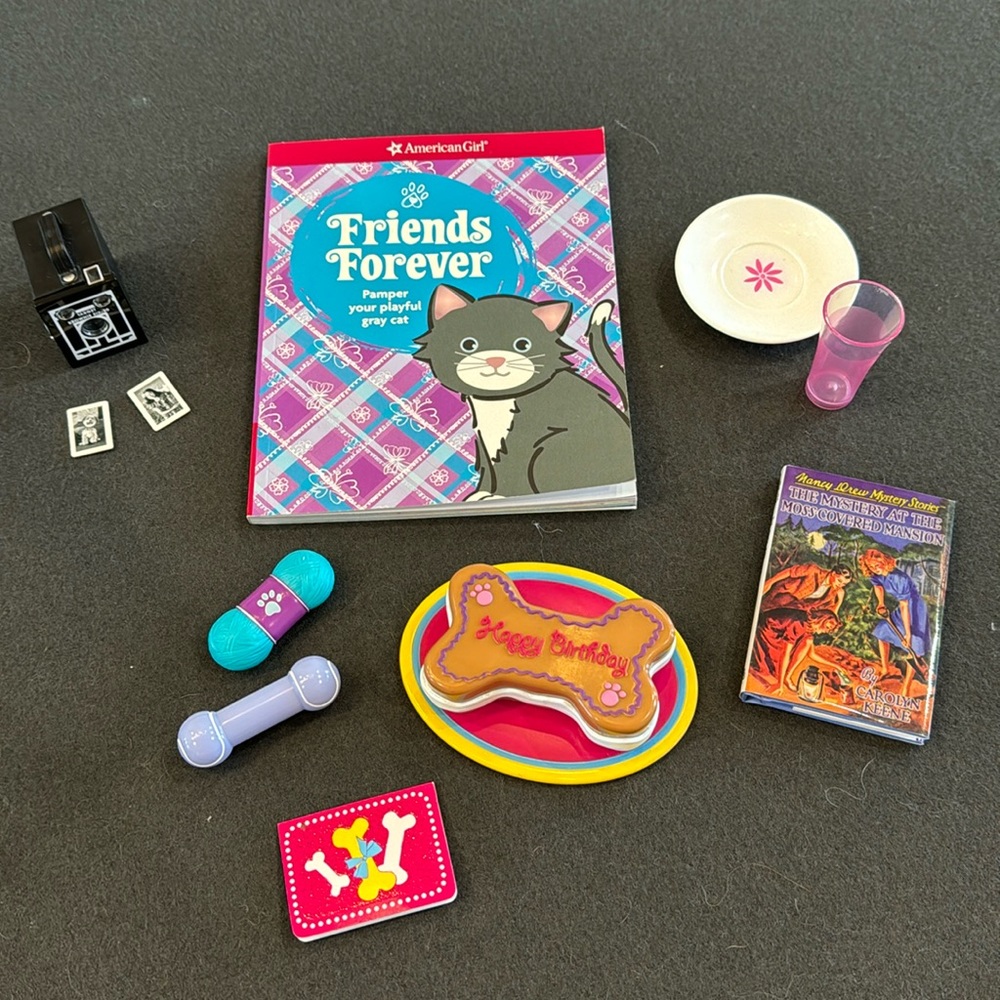 American Girl pet Party, Camera & Book